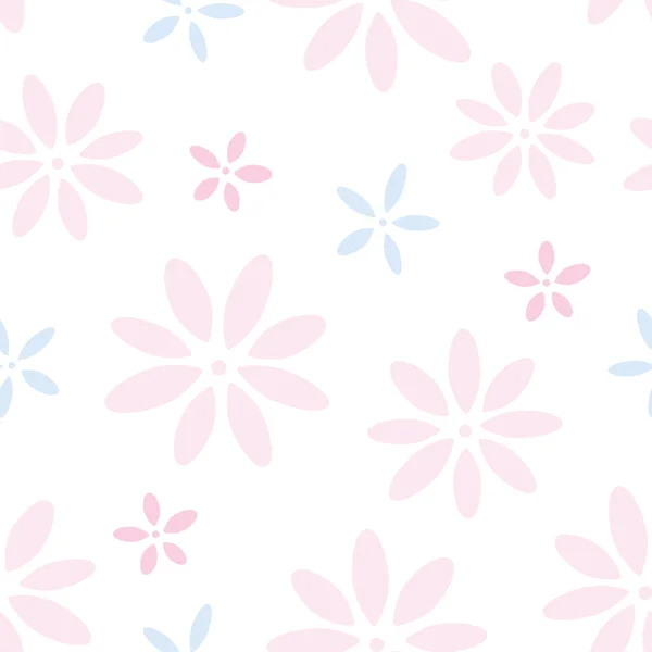 Vector Flower Pattern Floral Background White Background White Scattered Pastel — ストックベクタ