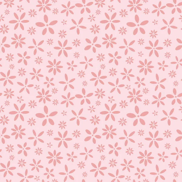 Alle Rosa Niedlichen Floralen Vektormuster Einfachen Hintergrund Mädchenhafte Tapete — Stockvektor