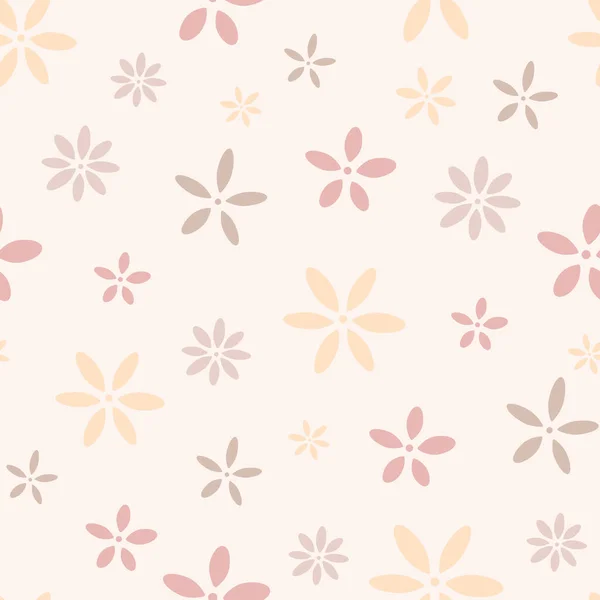 Vintage Floral Repeat Pattern Simple Scattered Flowers Vector Background Seamless — Image vectorielle