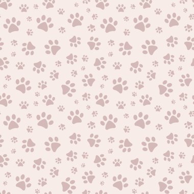 Evcil hayvan için kusursuz vektör tekrarlama şablonu, pençeli, şirin tekrarlama şablonu arka planı.