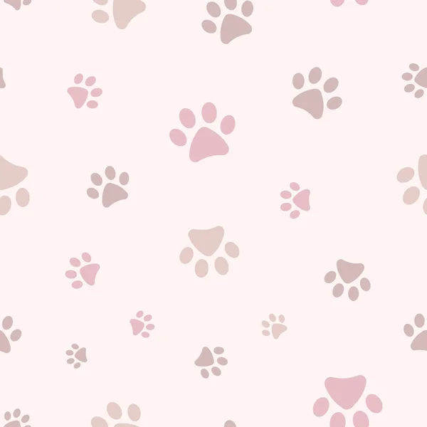 Pençeleri olan sevimli hayvan deseni, kusursuz vektör tekrarı, kedi ve köpekler için şirin desen, pastel desen