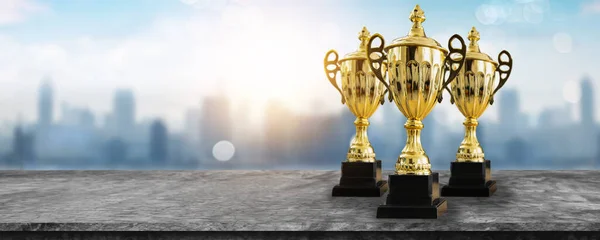 Первая Награда Чемпиона Лучший Приз Концепция Победителя Кубок Чемпионата Трофей — стоковое фото