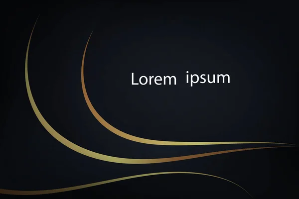 Πολυτελής Χρυσή Γραμμή Σκούρο Μαύρο Αφηρημένο Φόντο — Διανυσματικό Αρχείο