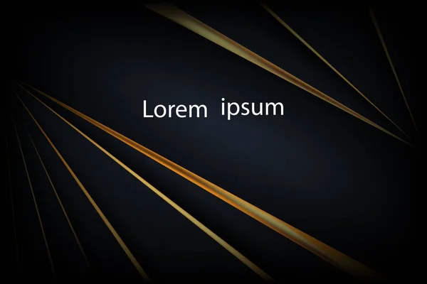 Πολυτελής Χρυσή Γραμμή Σκούρο Μαύρο Αφηρημένο Φόντο — Διανυσματικό Αρχείο