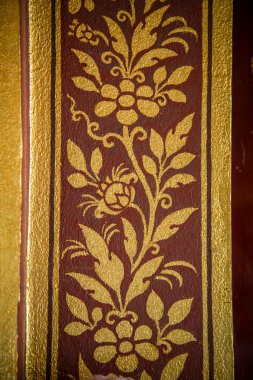 geleneksel Tay tarzı sanat altın boyama desen kapı