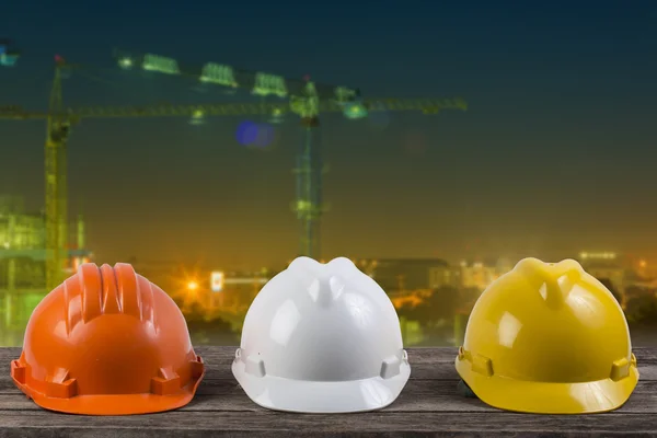 Engineer working table plan at building construction site — Stock Photo, Image