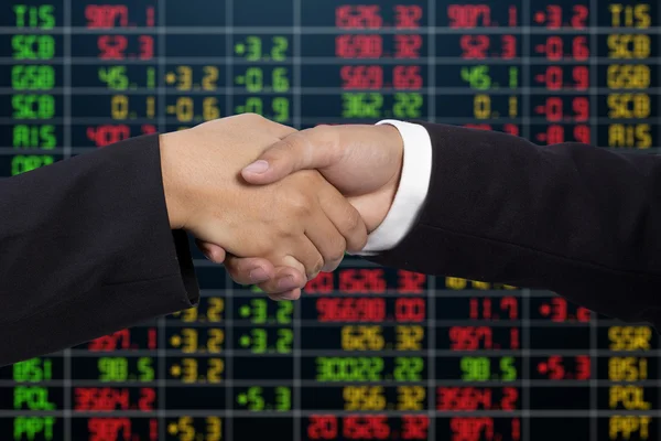 Handshake of businessmen - success, congratulation, greeting & b — Stock Photo, Image
