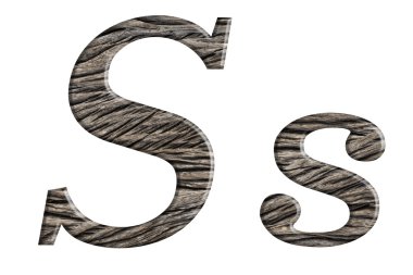 alfabe, ahşaptan yapılmış izole beyaz zemin üzerine.