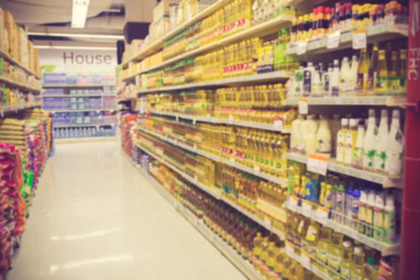 Supermarché en flou pour fond couleur vintage — Photo