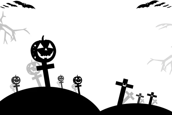 Halloween fundo wtih morcegos assustadores e abóboras.Espaço para você — Fotografia de Stock