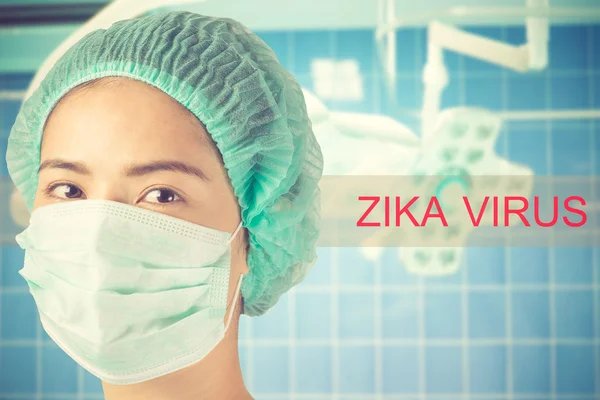 Zika vírus conceito, trabalhador médico em roupas de proteção vintage — Fotografia de Stock