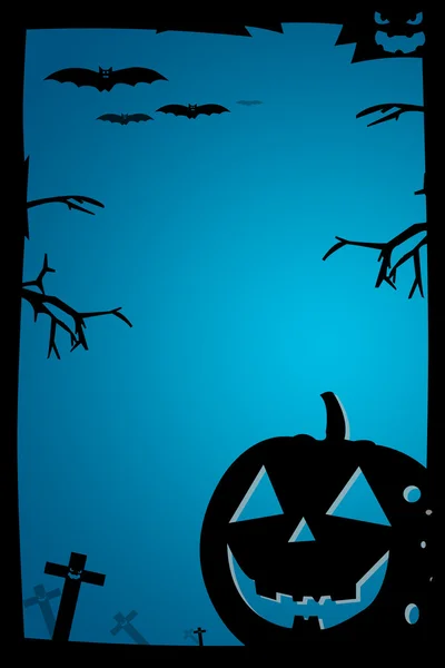 Halloween pozadí s strašidelné netopýrů a dýně. Prostor pro vás — Stock fotografie