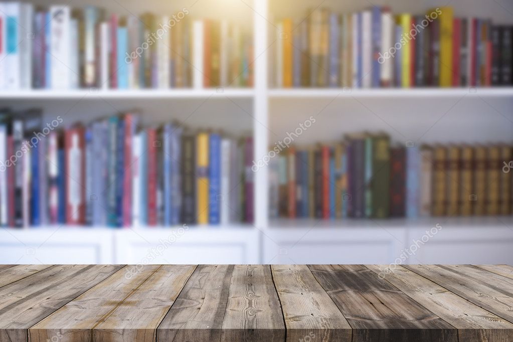 Empty book on the desk with blurry background - a Royalty Free Stock Photo  from Photocase