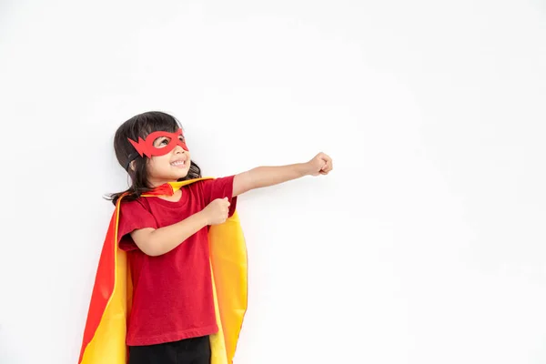 Kind Handelt Wie Ein Superheld Die Welt Retten — Stockfoto