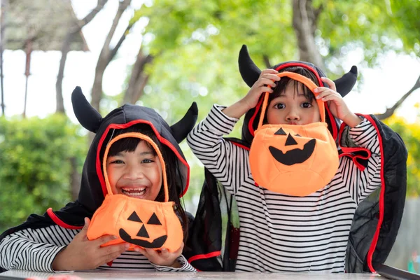 Children Costumes Going Trick Treat — Stock Photo, Image