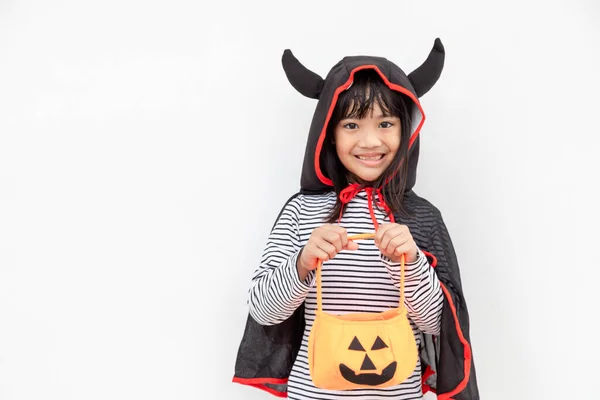 Funny Halloween Kid Concept Little Cute Girl Costume Halloween Ghost — Stock Photo, Image