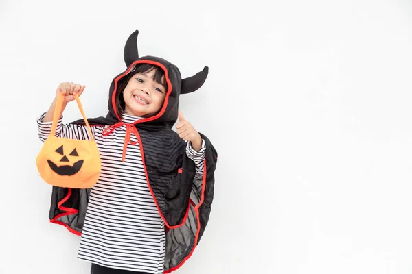 Funny Halloween Kid Concept Little Cute Girl Costume Halloween Ghost — Stock Photo, Image