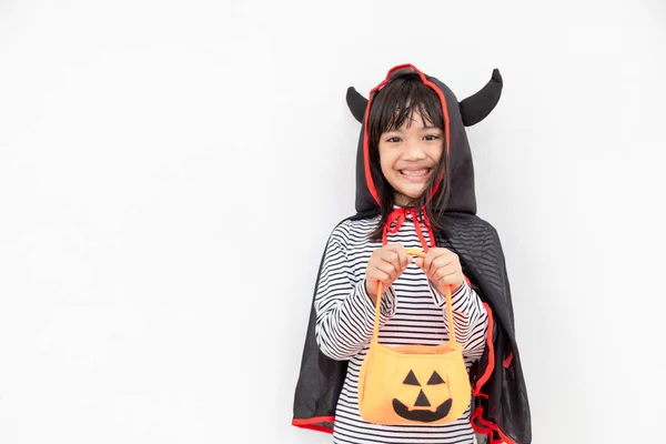 Funny Halloween Kid Concept Little Cute Girl Costume Halloween Ghost — Stock Photo, Image