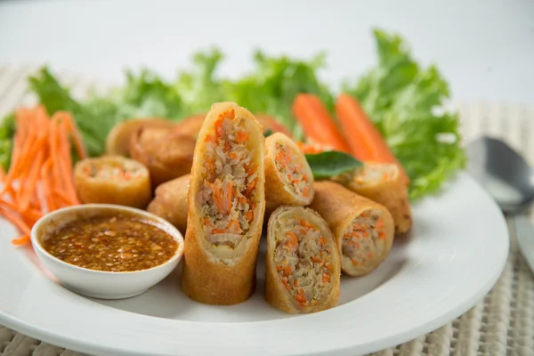 Delicioso, Veg Spring Rolls — Fotografia de Stock