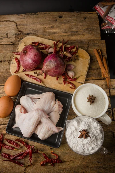 Aw chicken wings with spices - ready for cooking — Stock Photo, Image