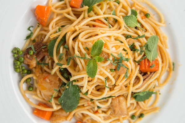 Spaghetti con cozze — Foto Stock