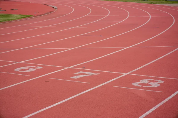 Numbers on running track  in stadium — Stock Photo, Image