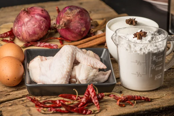 Aw chicken wings with spices - ready for cooking — Stock Photo, Image