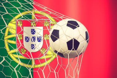 Ulusal bayrak futbol topu. Ülke Portekiz vintage renk