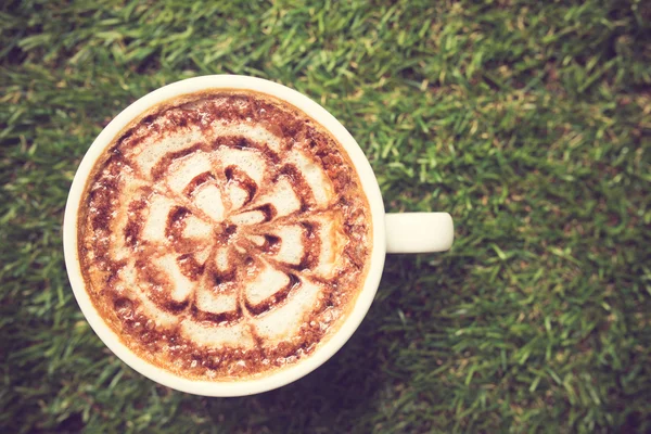 커피 라 떼 아트 빈티지 색상 — 스톡 사진