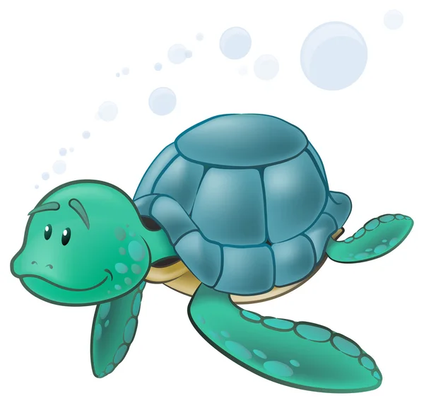 Caractère mignon de tortue de mer . — Image vectorielle
