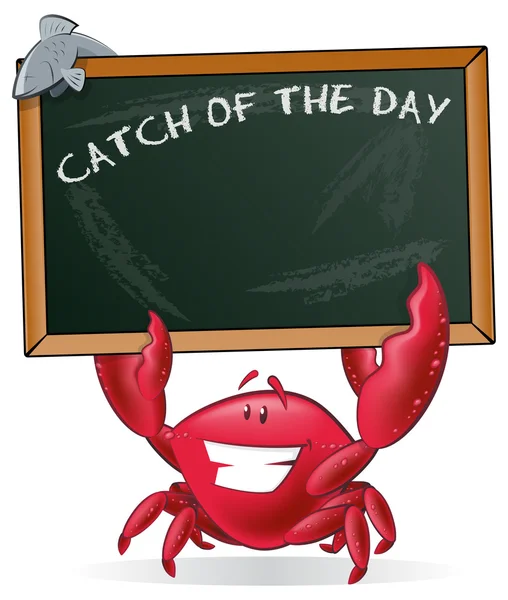 Cute Crab holding Sign. — Stock Vector