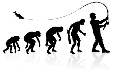 Evolution of the Fisherman clipart