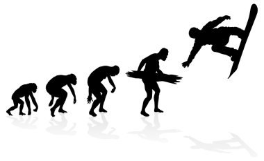 Evolution of the Snowboarder clipart