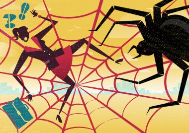 Bir örümcek Web işkadını yakaladı.