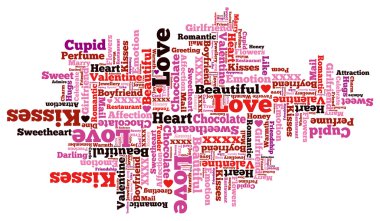 Sevgililer günü temalı tipografik desen.