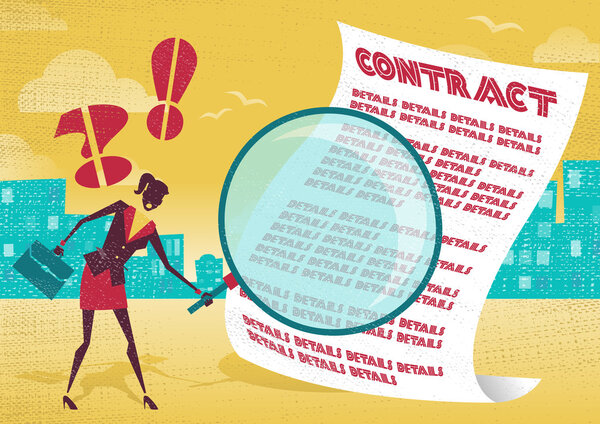 Бизнесмен использует увеличительное стекло
