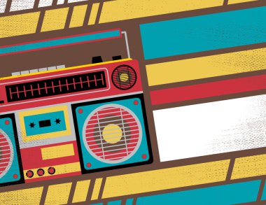 Retro getto Blaster Stereo Club el ilanı.