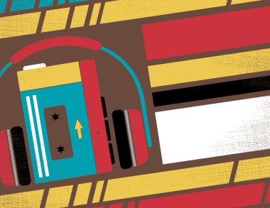 Eski okul Stereo Walkman teyp kaset çalar