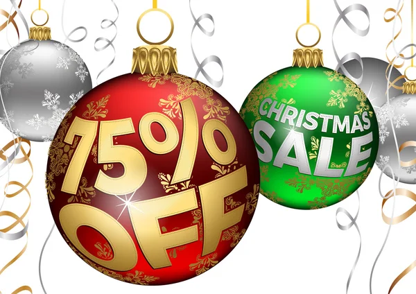 Prodej vánoční ozdoby se slevou — Stockový vektor