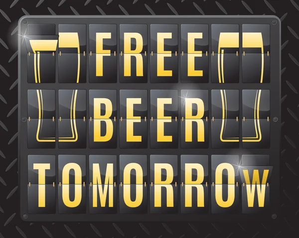 Ingyen sör holnap szimbólum — Stock Vector