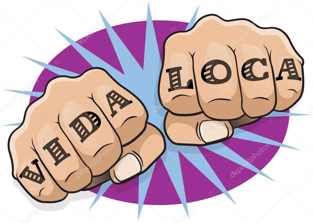 Pop Art Vida Loca Tattoo Fists Stock Vector Jorgenmac 87284206