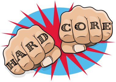 Pop sanat Hardcore dövme yumruk.