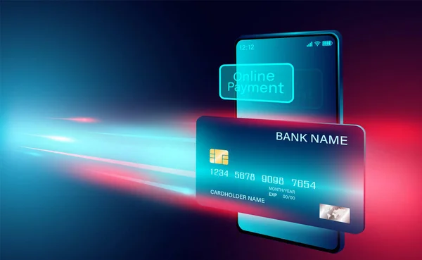 Moderne Online Betaling Met Creditcard Smartphone — Stockvector