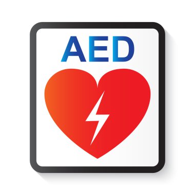 Aed ( Otomatik Eksternal Defibrilatör ) , kalp ve yıldırım ( temel yaşam desteği ve gelişmiş kardiyak yaşam desteği için görüntü )