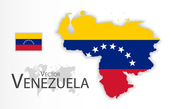 Venezuela (vlajská republika) (vlajka a mapa) (koncepce dopravy a cestovního ruchu ) — Stockový vektor