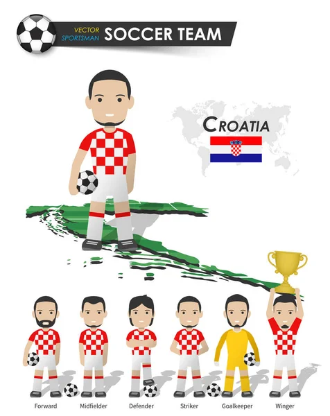 Chorvatsko Národní Fotbalový Pohár Tým Fotbalista Sportovním Dresem Stojí Perspektivní — Stockový vektor