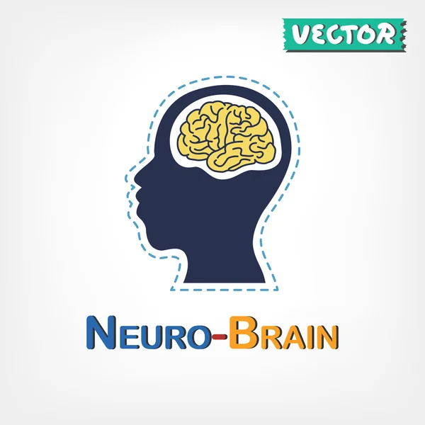 Cérebro (Símbolo neurológico) (desenho plano  ) —  Vetores de Stock
