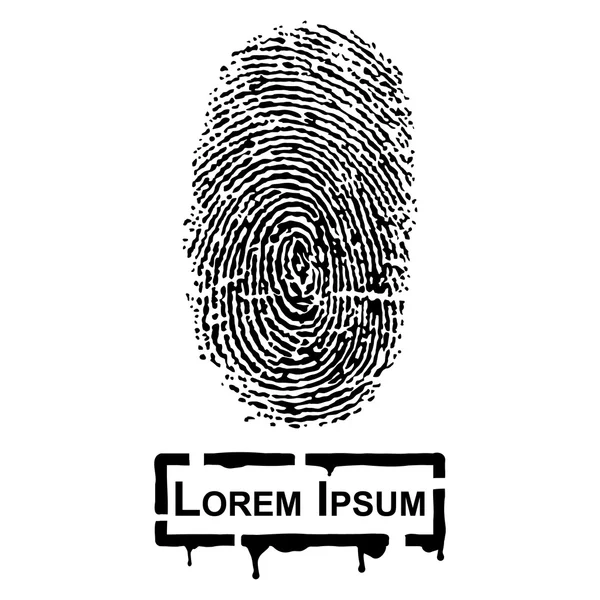 Realistic Fingerprint and frame for fill text — Stock Vector