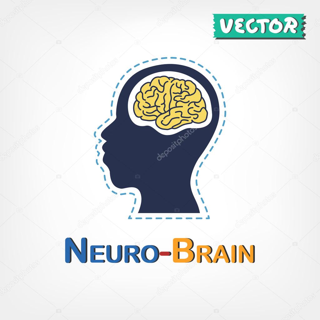 Brain ( Neurological symbol ) ( flat design )