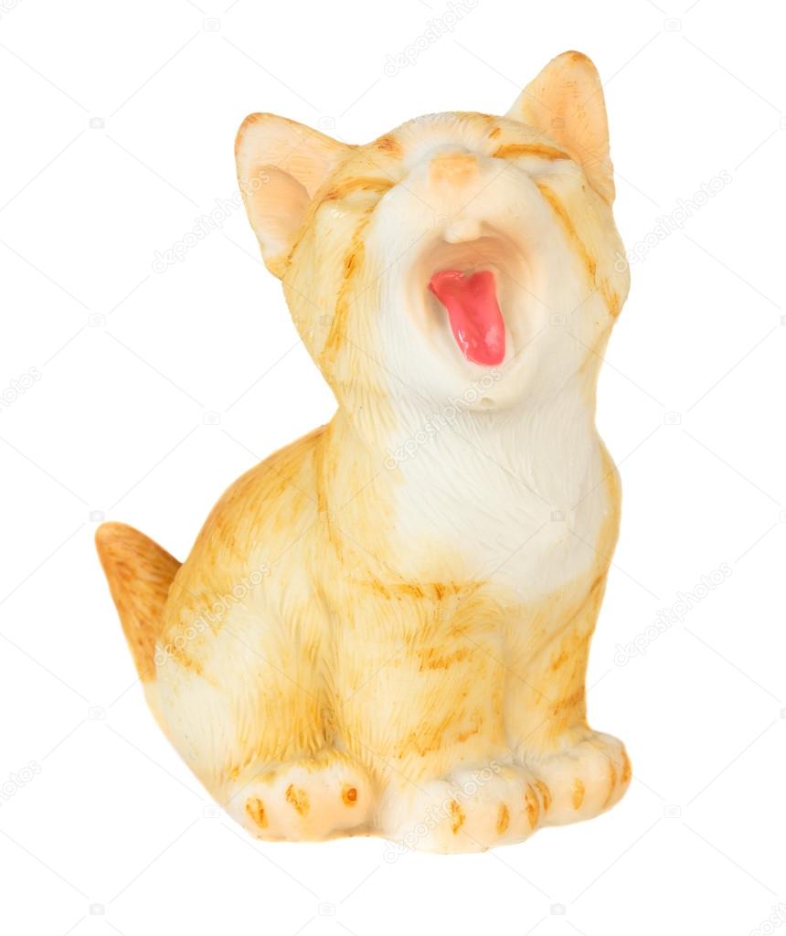 Cat model open mouth, perk up and stick out one's tongue 